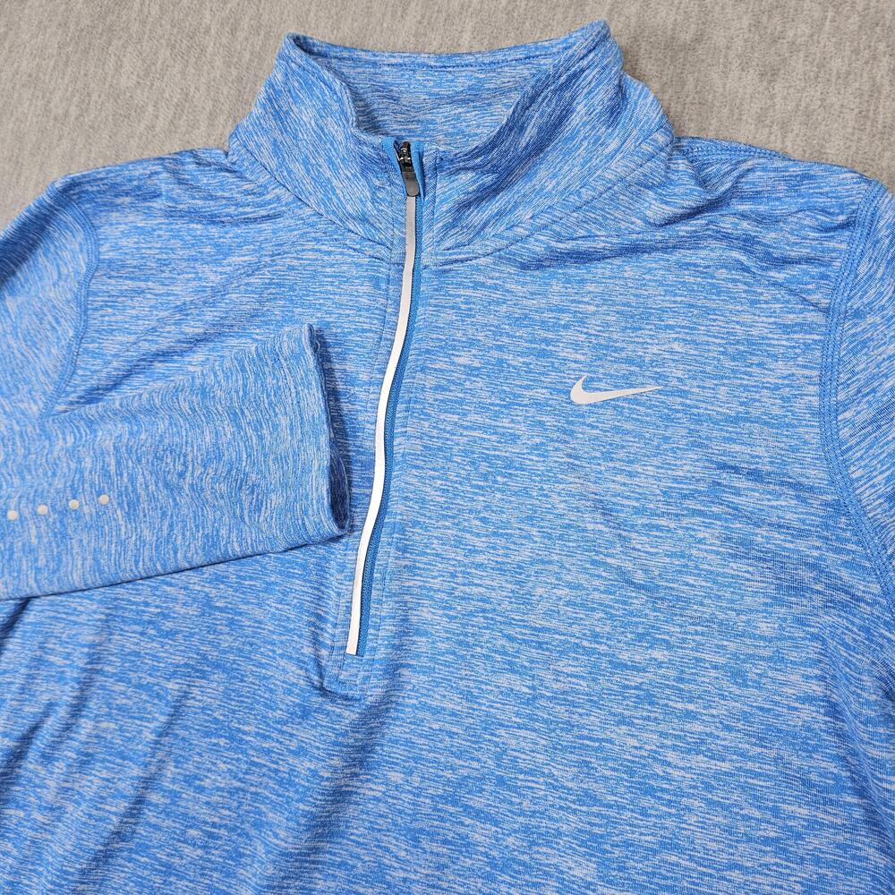 Nike Running Womens L Blue Element Dri-FIT Half Zip Pullover Reflective